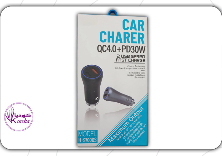 شارژر فندکی فست شارژ QC4.0 PD 30W مدل H-9700DS