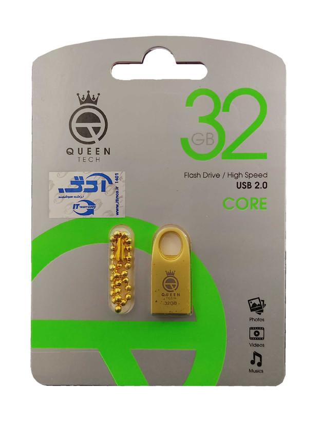 فلش مموری QUEEN TECH مدل CORE ظرفیت 32 گیگابایت