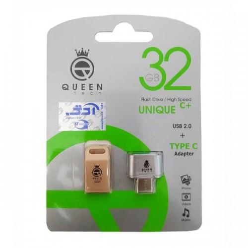 فلش مموری کوئین تک مدل Queen ظرفیت 32 گیگابایت با مبدل TYPE C