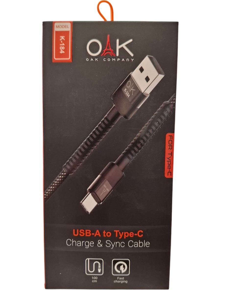کابل شارژ تایپ سی OAK مدل K-184